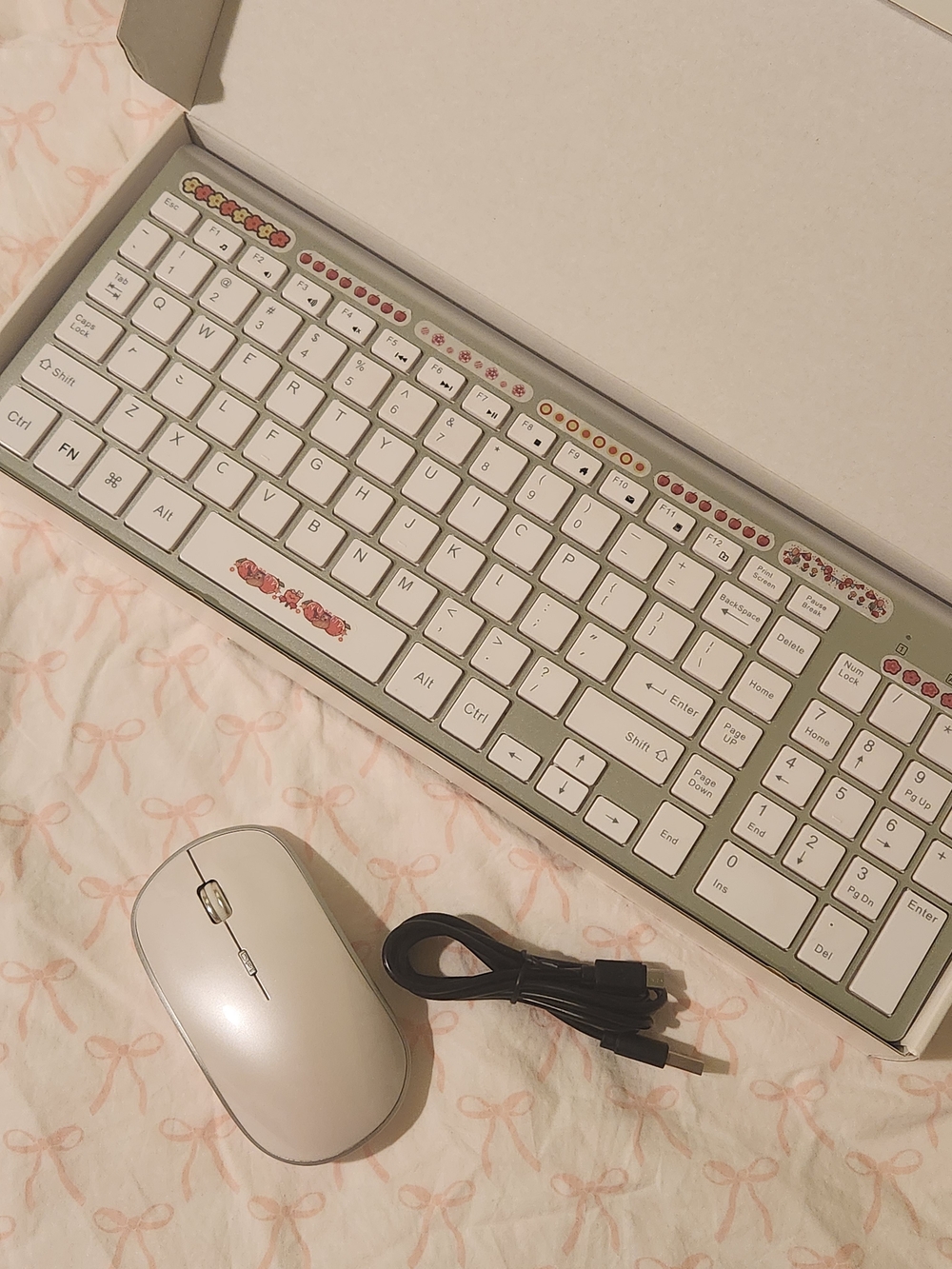 Wireless Keyboard and Mouse Set - White Keys